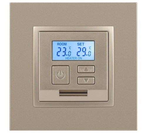 14-4111-04 Терморегулятор универс. 230В-Imax16А, IP20, Эра Elegance, шампань  Б0034378  ЭРА