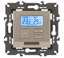 14-4111-04 Терморегулятор универс. 230В-Imax16А, IP20, Эра Elegance, шампань  Б0034378  ЭРА