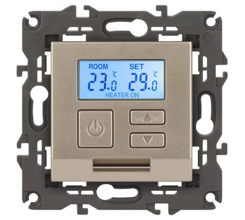 14-4111-04 Терморегулятор универс. 230В-Imax16А, IP20, Эра Elegance, шампань  Б0034378  ЭРА