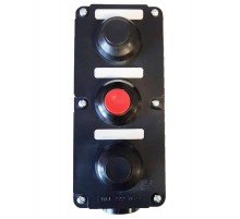 ПКЕ 222-3 У2, 10А, 660В, 3 элемента, чёрный и красный цилиндр (с протектором), накладной, IP54, пост управления  (ЭТ)  ET012027  Электротехник