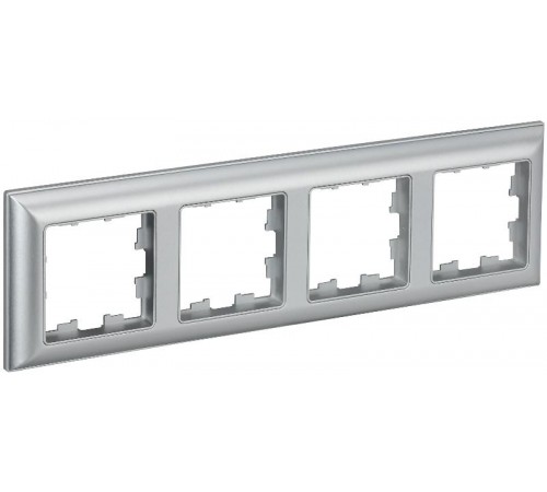 BRITE Рамка 4-ая РУ-4-Бр алюминий/алюминий  BR-M42-12-K47  IEK