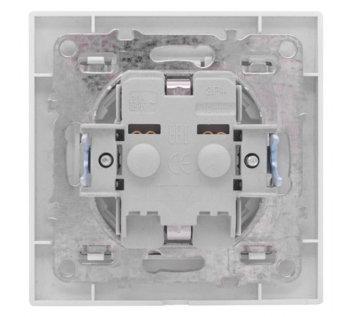 Минск Розетка 1-местная СП с заземлением и крышкой 16А белая с защ. штор. EKF Basic  ERR16-029-100  EKF