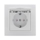 Минск Розетка 1-местная СП с заземлением и крышкой 16А белая с защ. штор. EKF Basic  ERR16-029-100  EKF