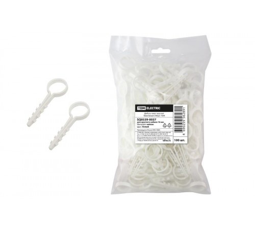 Дюбель-хомут круглый 16мм белый (100шт)  SQ0539-0037  TDM