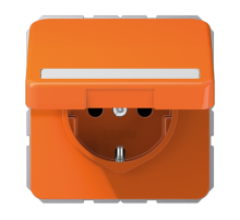 Штепсельная розетка SCHUKO 16A 250V~ с полем для надписи и защитой от влажности; оранжевая  CD1520BFNAKLO  Jung