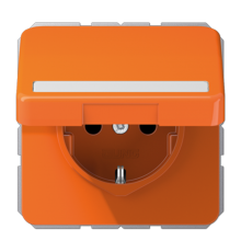 Штепсельная розетка SCHUKO 16A 250V~ с полем для надписи и защитой от влажности; оранжевая  CD1520BFNAKLO  Jung