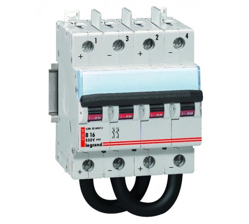 Выключатель автоматический двухполюсный DX3 DC 16А B 4,5кА (4 мод)  414428  Legrand