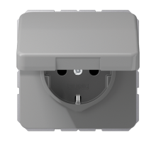 Штепсельная розетка SCHUKO 16A 250V~ с защитой от детей, влагозащищенная; серая  CD1520BFKIKLGR  Jung