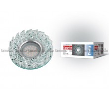 Светильник декор.встр "Peonia" DLS-P108 GU5.3 CHROME/CLEAR GU5.3. арматура металл, хром, / стекл, прозр  10636  Fametto