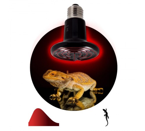 Инфракрасная лампа 100Вт Е27 FITO-100W-НQ керамическая серии CeramiHeat модель RX для брудера, рептилий  Б0052715  ЭРА