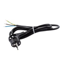 U-3x1,5-3m-B Шнур питания с вилкой с/з ПВС 3x1,5 3м черный  Б0048709  ЭРА