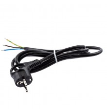 U-3x1,5-1,5m-B Шнур питания с вилкой с/з ПВС 3x1,5 1,5м черный  Б0048705  ЭРА