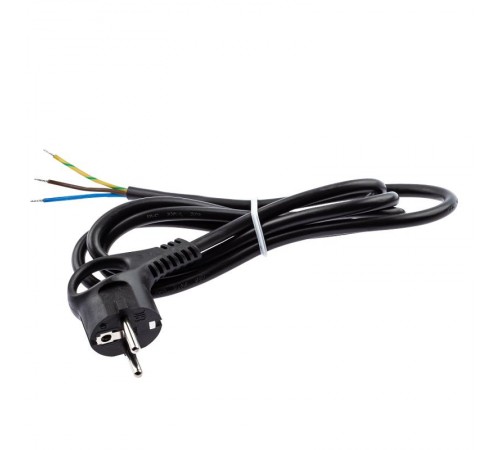 U-3x1,5-3m-B Шнур питания с вилкой с/з ПВС 3x1,5 3м черный  Б0048709  ЭРА