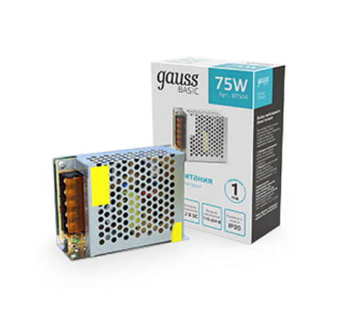 Блок питания Basic 12V 75W IP20 1/120  BT504  Gauss