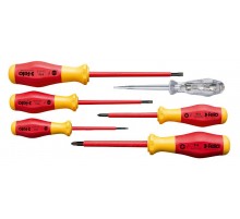 Набор отверток диэлектрических SL/PH, отвертка тестер сети, 6 шт  91396198  Felo
