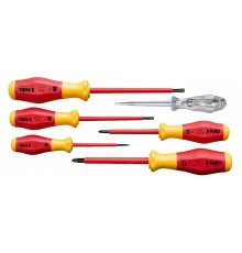 Набор отверток диэлектрических SL/PH, отвертка тестер сети, 6 шт  91396198  Felo