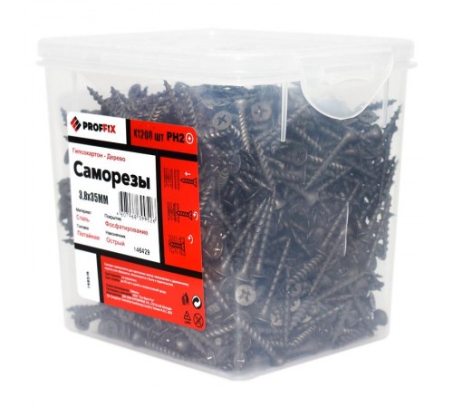 Саморез СГД 3,8х35 усиленный (TWN) (1200 шт) - контейнер  146429  PROFFIX