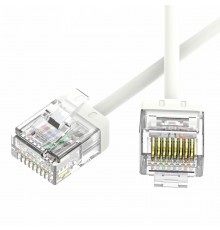 Патч-корд неэкранированный Ultra SLIM CAT6 U/UTP 4х2, 32 AWG, LSZH, белый, 0,2м  RN6UU4502WH-32  DKC