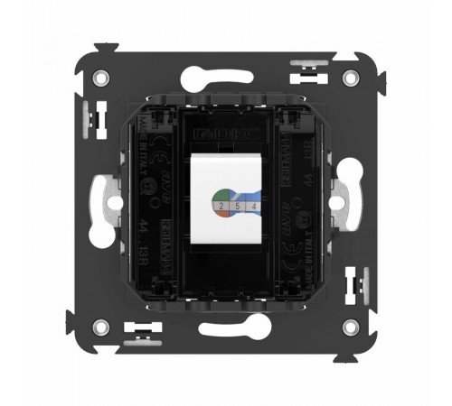 Компьютерная розетка RJ-45 без шторки в стену, кат.6 одинарная, "Avanti", "Черный квадрат"  4402693  DKC
