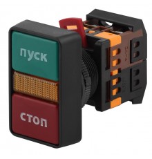 Кнопка управления  РPВВ-30N "Пуск-Стоп" d30мм неон/240В 1з+1р (10/200/3200)  Б0045627  ЭРА