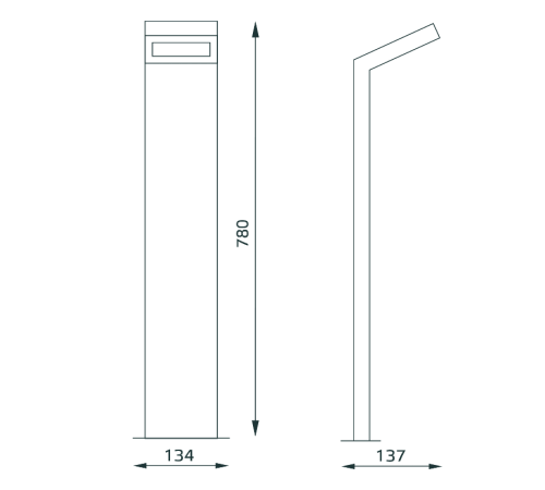 Светильник садово-парковый LED Electra столб, 10W, 600Lm, 4000K, 134x137x780mm, 170-240V / 50Hz, IP54  GD111  Gauss