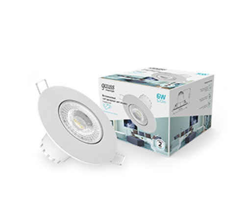 Светильник светодиодный встраиваемый круглый белый, 6W, 520 Lm LED 4100K  947411206  Gauss