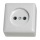 Хит Белый О/У с изолирующей пластиной Розетка без заземления без шторок, 16А  RA10-131I-B  SE