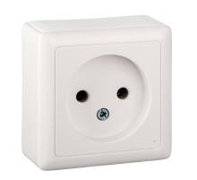 Хит Белый О/У с изолирующей пластиной Розетка без заземления без шторок, 16А  RA10-131I-B  SE