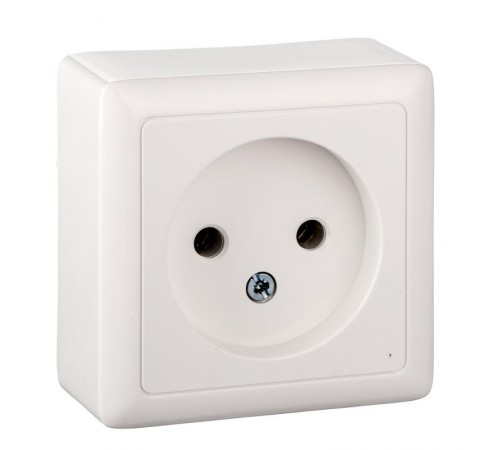 Хит Белый О/У с изолирующей пластиной Розетка без заземления без шторок, 16А  RA10-131I-B  SE