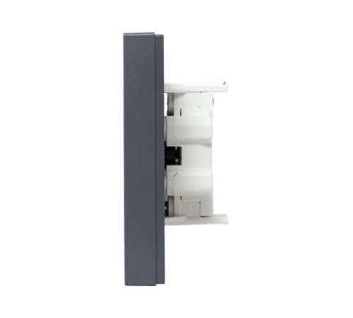 Механизм розетки двойной, 16А, без заземления, без шторок, с рамкой, графит Эпика  UP1-SOG-200 EKF