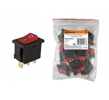 Клавишный переключатель YL-211-02 черный корпус красная клавиша 2 положения 1з  SQ0703-0020  TDM
