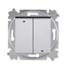 ABB Levit Серебро / дымчатый чёрный Выключатель жалюзи 2-кл. без фиксации клавиш  3559H-A88445 70W  2CHH598845A6070  ABB