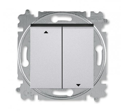 ABB Levit Серебро / дымчатый чёрный Выключатель жалюзи 2-кл. с фиксацией клавиш  3559H-A89445 70W  2CHH598945A6070  ABB