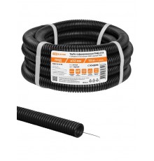 Труба гофрированная ПНД d 32 с зондом (10 м) легкая 350Н черная  SQ0413-0124  TDM