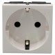 Розетка Mosaic 2M 2P+Т нем.ст. со шторкой  077213  Legrand
