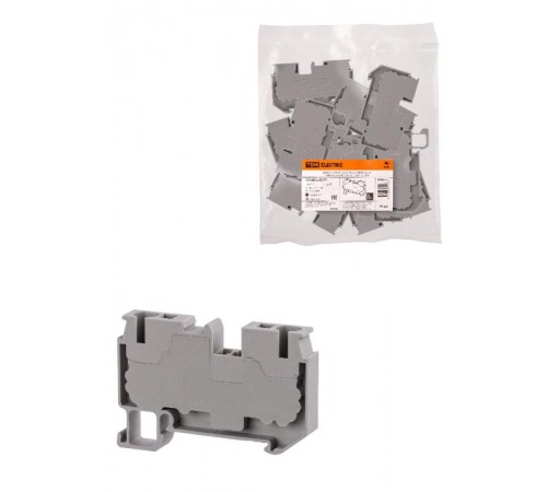 Зажим клеммный безвинтовой ЗКБ быстрого зажима 6 мм2 40А серый (Ph-C PT 6)  SQ0822-0171  TDM