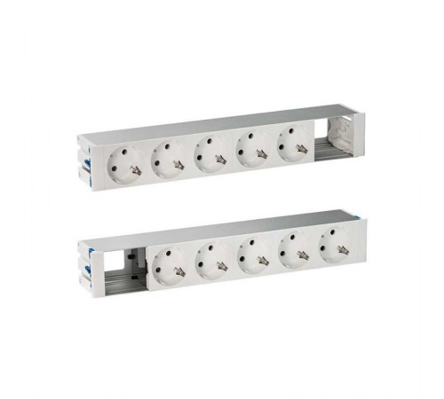 Simon S400 Двухсторонний Врезной розеточный блок с крышкой, ввод щетка, 10x2P+E, 2 пустых модуля, черный, S400  46605000-138  Simon