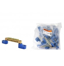 Шина "N" нулевая 6х9мм на двух угл. изоляторах 8 групп   SQ0801-0034  TDM