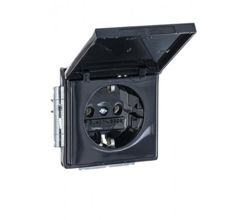 Розетка SCHUKO 16А 250В с крышкой, серия solo/future, цвет антрацит  2018-0-1486   2CKA002018A1486  ABB