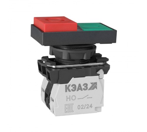 Кнопка КМЕ9111мЛ-220В-зел-красн-1но+1нз-двойная-индикатор-IP40 309597  КЭАЗ