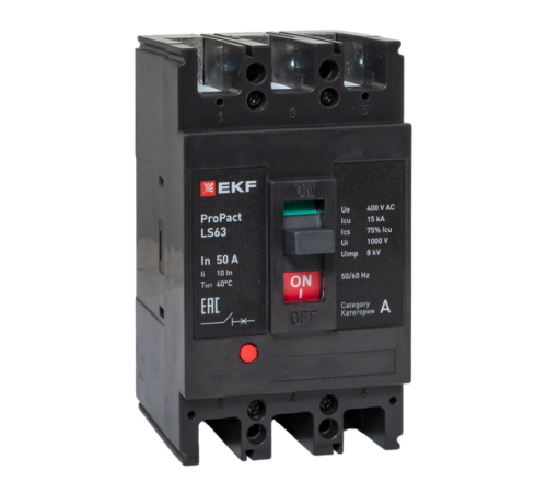 Выключатель автоматический LS63 15кА 3P 50А ProPact  mccb-63-15-3-50-ls  EKF