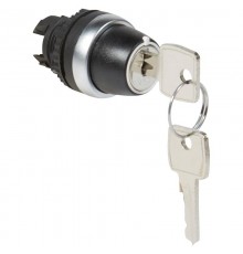 Переключатель с ключом № 455 - Osmoz - для комплектации - без подсветки - IP 66 - 2 положения с фиксацией и ключ 90°  023955  Legrand