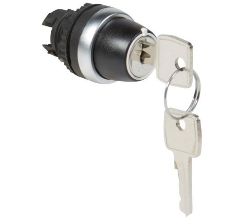 Переключатель с ключом № 455 - Osmoz - для комплектации - без подсветки - IP 66 - 2 положения с фиксацией и ключ 90°  023955  Legrand