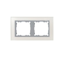 Simon 82 Рамка декоративная, 2 поста, S82 Nature, Стекло, серебро-алюминий  82927-62  Simon