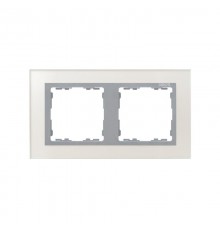 Simon 82 Рамка декоративная, 2 поста, S82 Nature, Стекло, серебро-алюминий  82927-62  Simon