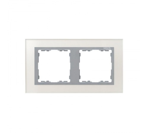 Simon 82 Рамка декоративная, 2 поста, S82 Nature, Стекло, серебро-алюминий  82927-62  Simon