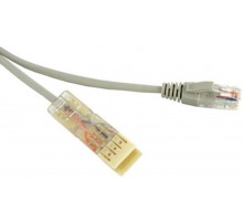 Патч-корд PC-110-RJ45-2P-CX-3M-LSZH-GY 110 тип-RJ45, 2 пары, Ethernet, LSZH, 3 м, серый  229899  Hyperline