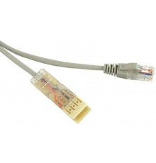 Патч-корд PC-110-RJ45-2P-CX-1M-LSZH-GY 110 тип-RJ45, 2 пары, Ethernet, LSZH, 1 м, серый  229897  Hyperline