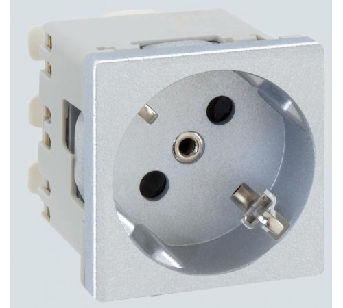 Simon Connect Розетка с/з 2P+E, модуль К45, безвинтовой зажим,16А, 250В, алюминий  K11-8  Simon