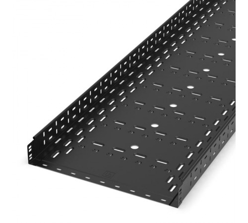 Лоток перфорированный Стандарт 500х80х3000 (1,0 мм) RAL 9005 (6 м/уп)  PR16.10289  Промрукав